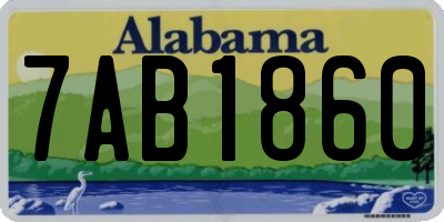 AL license plate 7AB1860