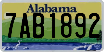 AL license plate 7AB1892