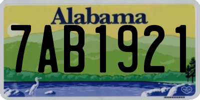 AL license plate 7AB1921