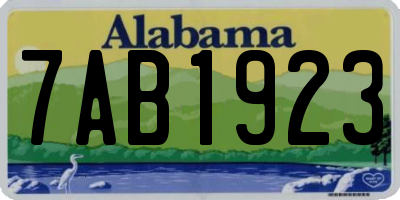 AL license plate 7AB1923
