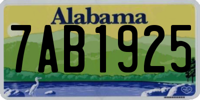 AL license plate 7AB1925