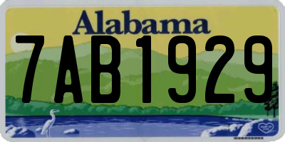 AL license plate 7AB1929