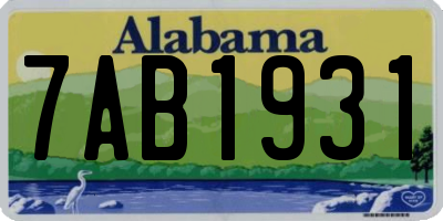 AL license plate 7AB1931