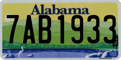 AL license plate 7AB1933