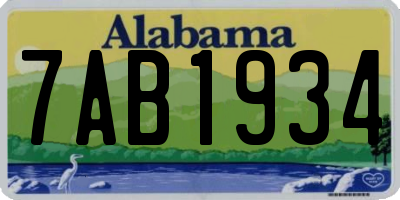 AL license plate 7AB1934