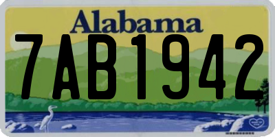 AL license plate 7AB1942