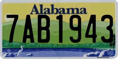 AL license plate 7AB1943