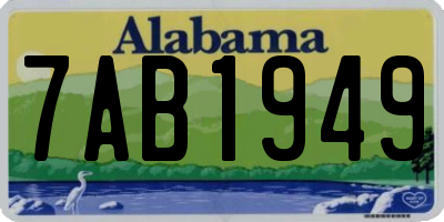 AL license plate 7AB1949