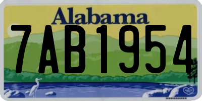AL license plate 7AB1954