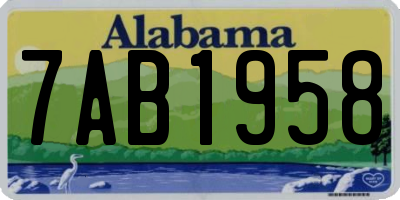 AL license plate 7AB1958
