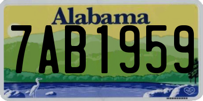 AL license plate 7AB1959