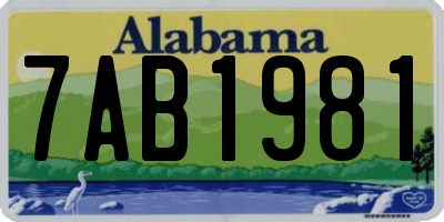 AL license plate 7AB1981