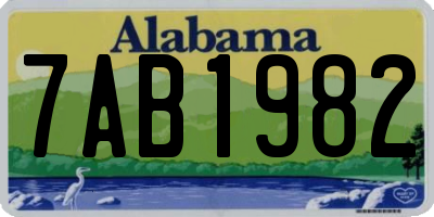 AL license plate 7AB1982