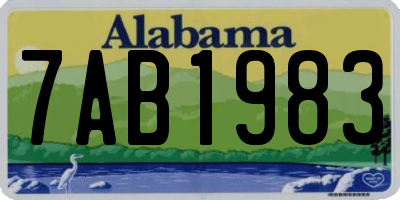 AL license plate 7AB1983