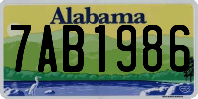 AL license plate 7AB1986