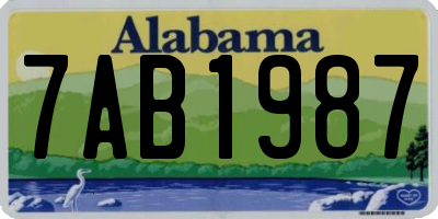 AL license plate 7AB1987