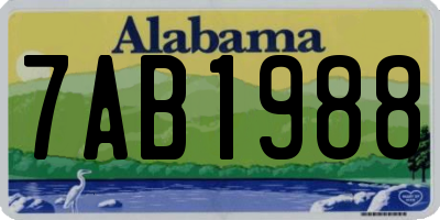 AL license plate 7AB1988