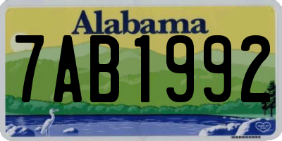 AL license plate 7AB1992