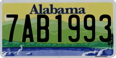 AL license plate 7AB1993