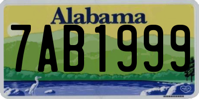 AL license plate 7AB1999
