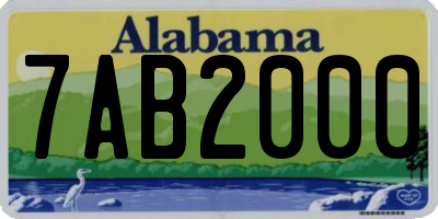 AL license plate 7AB2000