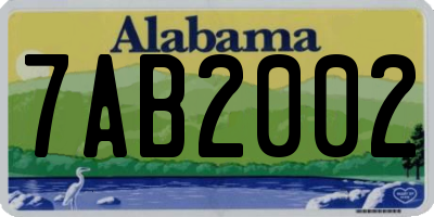 AL license plate 7AB2002