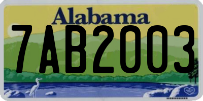 AL license plate 7AB2003