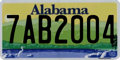 AL license plate 7AB2004