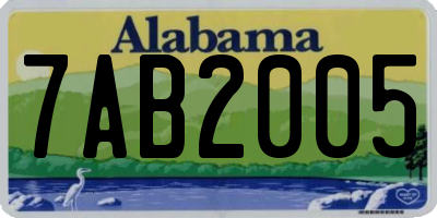AL license plate 7AB2005