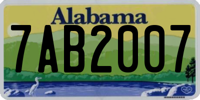AL license plate 7AB2007