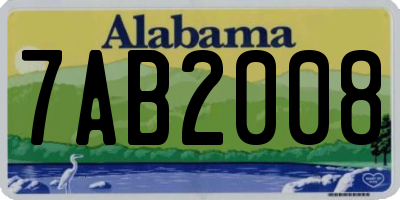 AL license plate 7AB2008