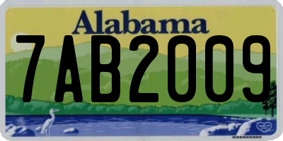 AL license plate 7AB2009
