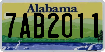 AL license plate 7AB2011