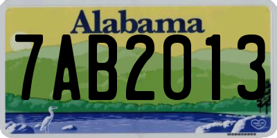 AL license plate 7AB2013