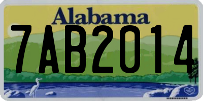 AL license plate 7AB2014