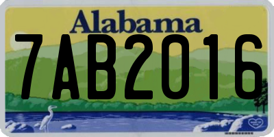 AL license plate 7AB2016