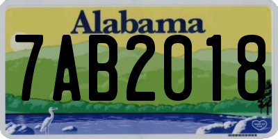 AL license plate 7AB2018