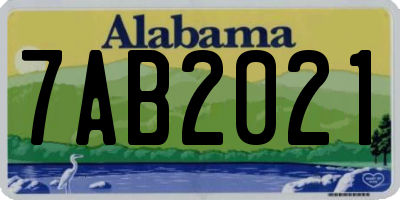 AL license plate 7AB2021