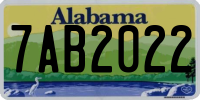AL license plate 7AB2022