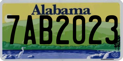 AL license plate 7AB2023