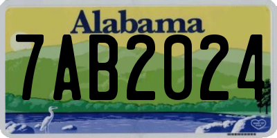 AL license plate 7AB2024