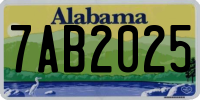 AL license plate 7AB2025