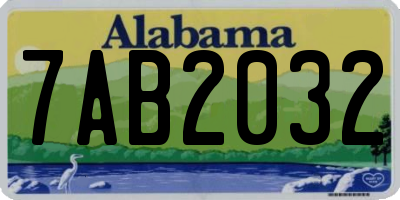 AL license plate 7AB2032