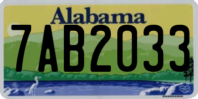 AL license plate 7AB2033