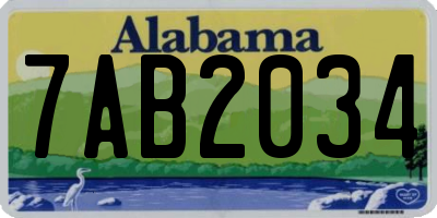 AL license plate 7AB2034
