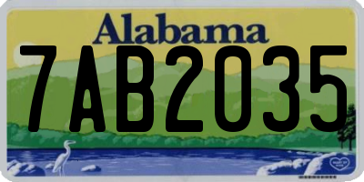 AL license plate 7AB2035