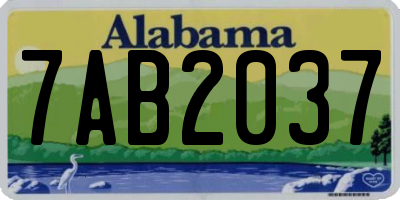 AL license plate 7AB2037