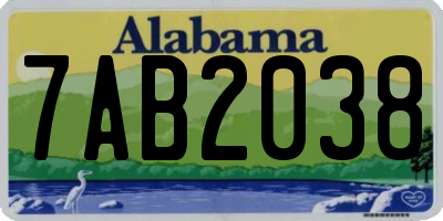 AL license plate 7AB2038