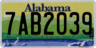 AL license plate 7AB2039