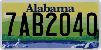 AL license plate 7AB2040